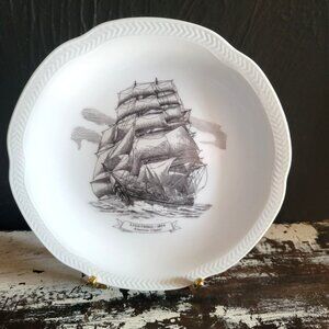 Vtg Home Line Nautical Ship Plate American Clipper Lightning 1854
